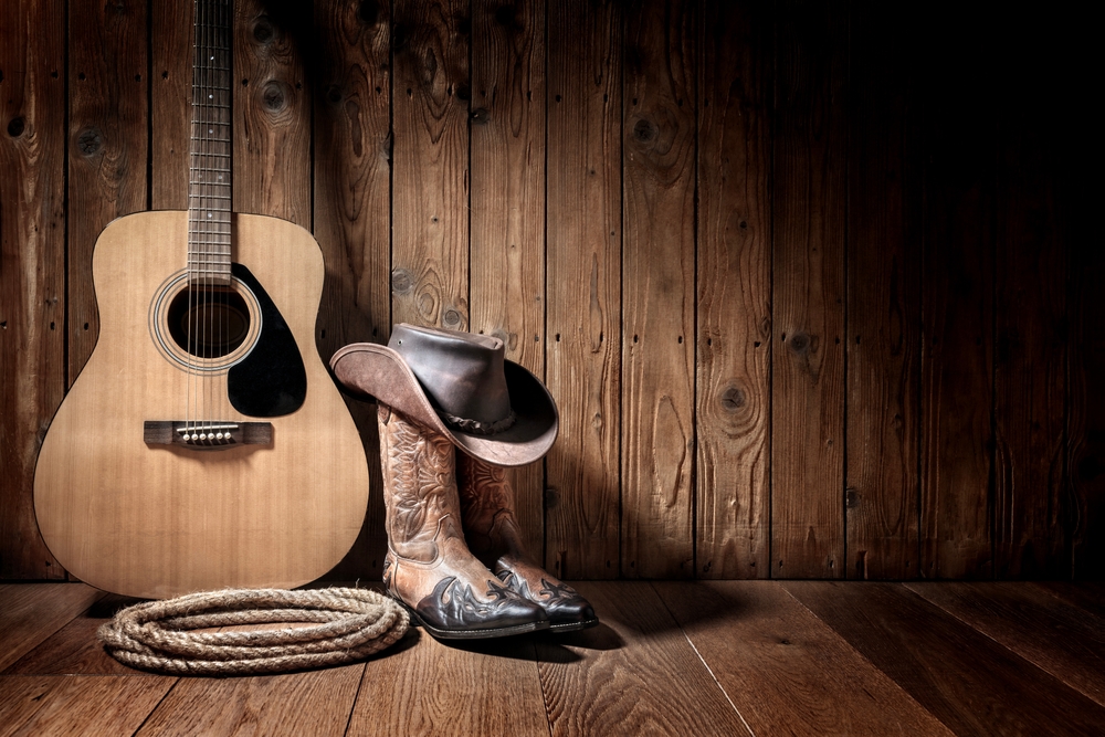 Country music guitar and boots